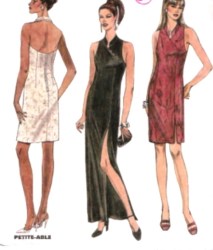 2186  McCalls WOW HALTER / SLEEVELESS SLIM SLIT DRESS LENGTHS PATTERN 4-8,14-18 CHOICE UNCUT